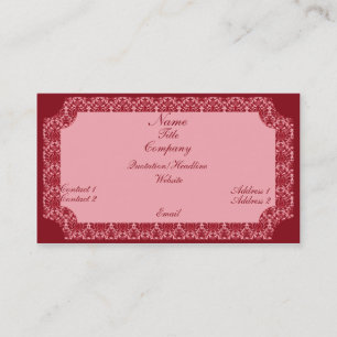 Carte de visite vintage de damassé, rose