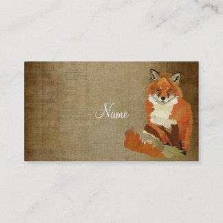 Carte de visite vintage de Fox rouge