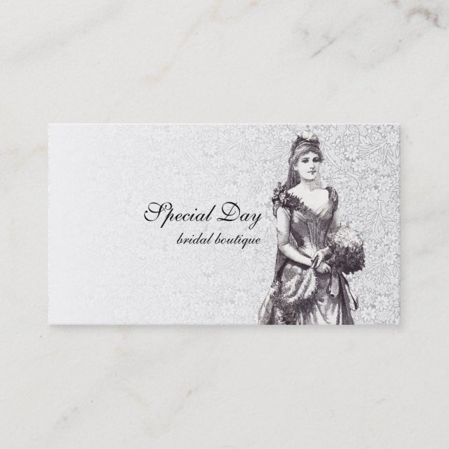 Carte de visite vintage de jeune mariée (Devant)