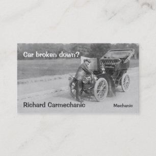 Carte de visite vintage de mécanicien de voiture