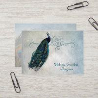 Carte de visite vintage de paon
