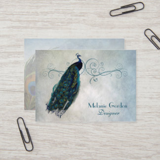 Carte de visite vintage de paon