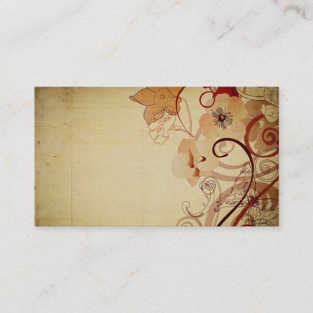 Carte de visite vintage de pavots (Devant)