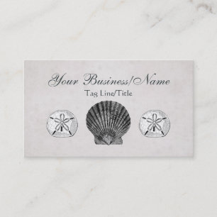 Carte de visite vintage de pétoncle et de sable