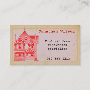 Carte de visite vintage de rénovation