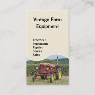 Carte de visite vintage de tracteur