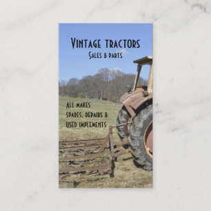 Carte de visite vintage de tracteur
