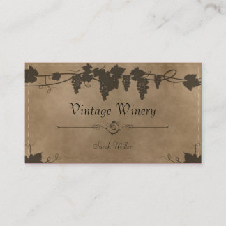 Carte de visite vintage d'établissement vinicole -