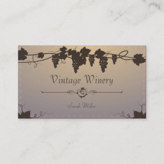 Carte de visite vintage d'établissement vinicole -