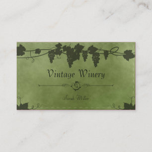 Carte de visite vintage d'établissement vinicole -