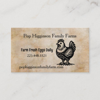 Carte De Visite Vintage élevage de poulets