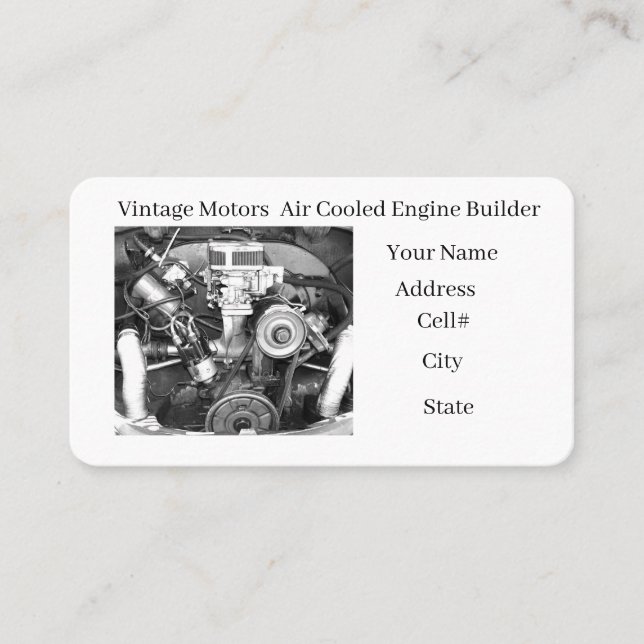 Carte De Visite Vintage Engine builder Business Card (Devant)