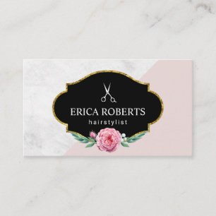 Carte De Visite Vintage Floral Hair Styliste Beauté Salon