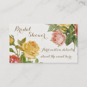 Carte De Visite Vintage Floral Lavage Blanc Printemps Enterrement 