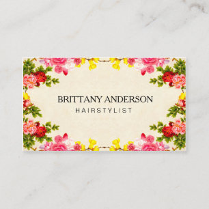 Carte De Visite Vintage Floral Moderne Minimaliste