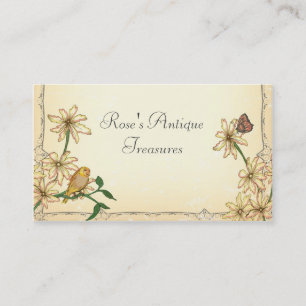 Carte De Visite Vintage Flowers and Bird