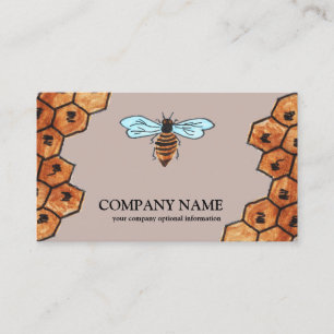Carte De Visite Vintage Honeypeb Bee Bee Keeper Honey Apairist Bus