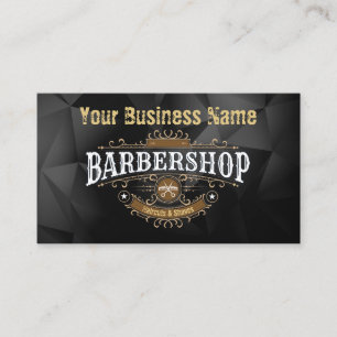 Carte De Visite Vintage Luxury Logo Professional Barbershop Gold