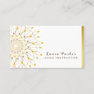 Carte De Visite Vintage Mandala Gold Lotus Fleur Yoga Holistique