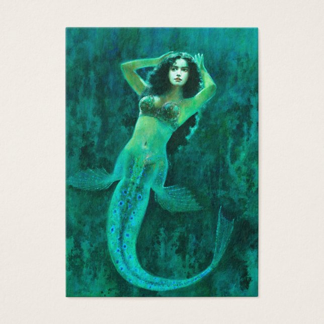 Carte de visite vintage Mermaid ACEO (Devant)