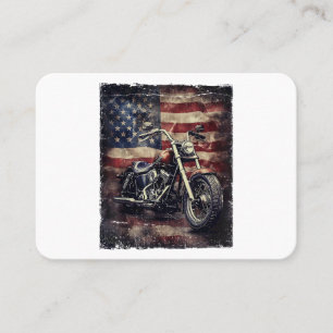 Carte De Visite Vintage Motorcycle USA Drapeau Retro Biker América