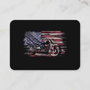 Carte De Visite Vintage Motorcycle USA Drapeau Retro Biker, Motorc