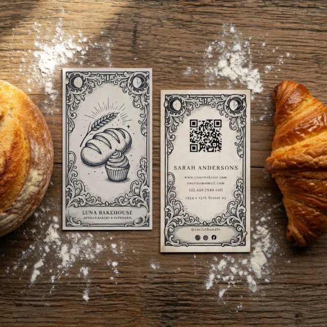 Carte De Visite Vintage Mystical Artisan Bakery  (Créateur téléchargé)