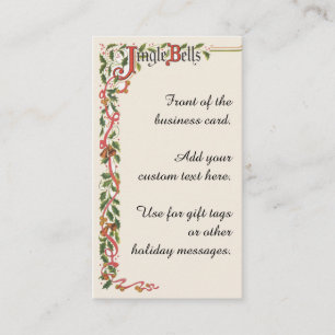 Carte De Visite Vintage Noël, Jingle Bells Bordure décorative