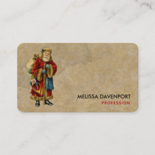 Carte De Visite Vintage Noël Vieux Monde Père Noël