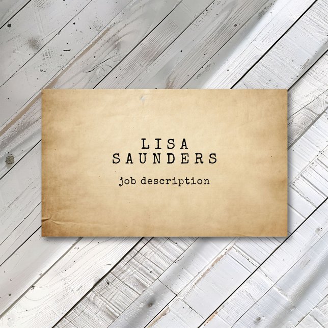 Carte De Visite Vintage police de machine à écrire papier d'antiqu (Créateur téléchargé)