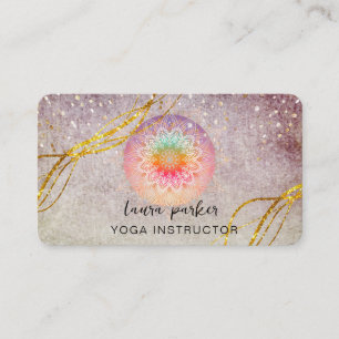 Carte De Visite Vintage Purple Mandala Gold Meditation Holistique