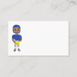 Carte De Visite vintage retro joueur de football bleu jaune simple