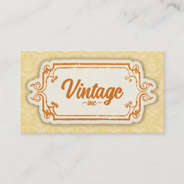Carte De Visite Vintage Retro Orange (Devant)