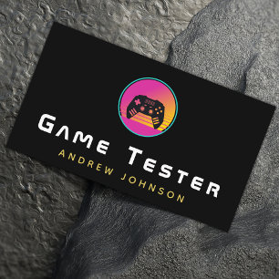 Carte De Visite Vintage Retro Video Jeu Tester Développeur coloré