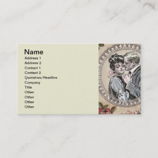 Carte De Visite Vintage Romance Couple : Antique Rose Girly Love