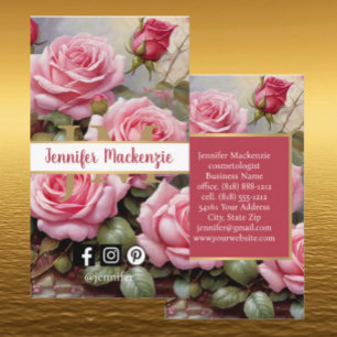 Carte De Visite Vintage Roses Or Roseaux Jolies Roses Foncé