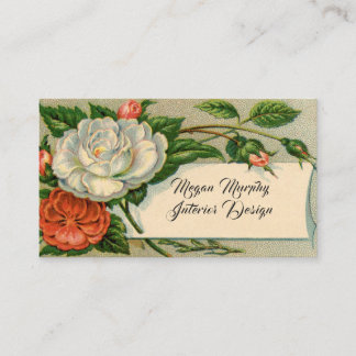 Carte De Visite Vintage Roses Roses Roses Roses Rose Élégant Pays