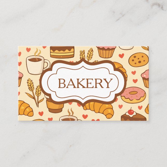 Carte De Visite Vintage Style Bakery (Devant)