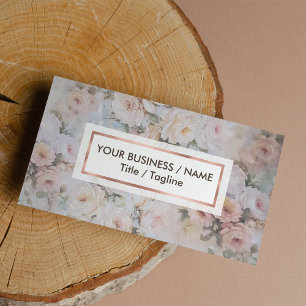 Carte De Visite Vintage style romantique ivoire rose rose floral
