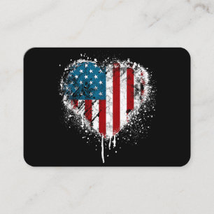 Carte De Visite Vintage USA Heart 4 juillet Patriotic American F