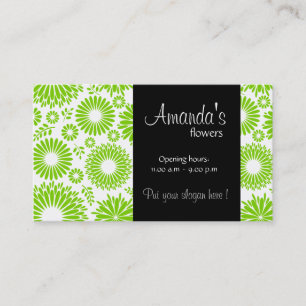 Carte de visite vintage vert floral