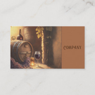 Carte De Visite Vintage winery wine glass barrel design