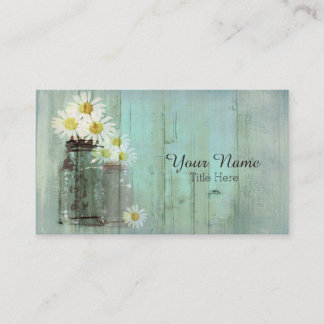 Carte de visite Vintage Wood et Mason Jar