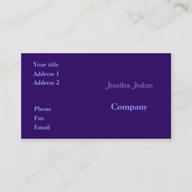 Carte De Visite Violet (Devant)
