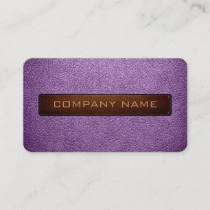 Carte De Visite Violet africain moderne et cuir noir