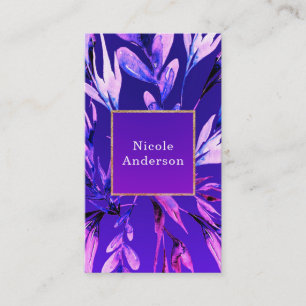 Carte De Visite Violet Clair Gras Botanique Aquarelle Glamour Chic