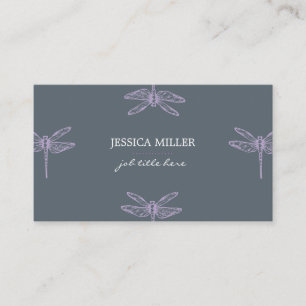 Carte De Visite Violet dragonflies insects vintage indie cute card