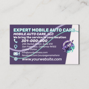 Carte De Visite Violet Electric Auto Repair Car AC Logo personnali