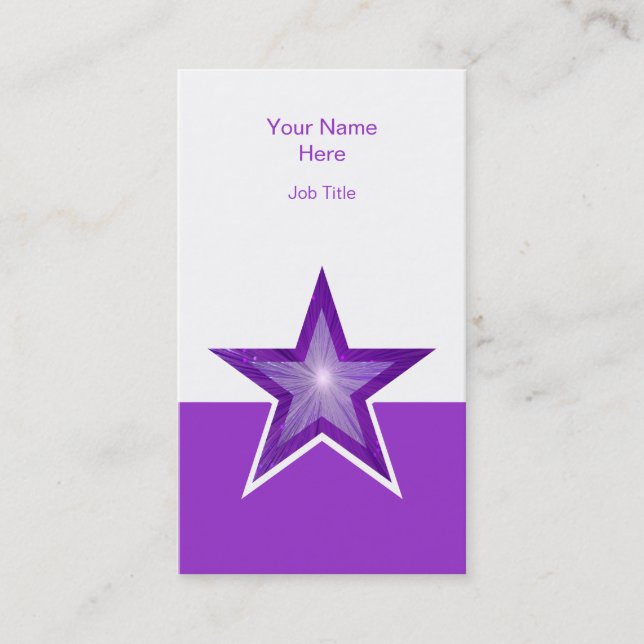 Carte de visite violet étoile violet blanc vertica (Devant)
