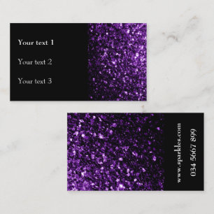 Carte De Visite Violet foncé faux brillant paillettes scintillent